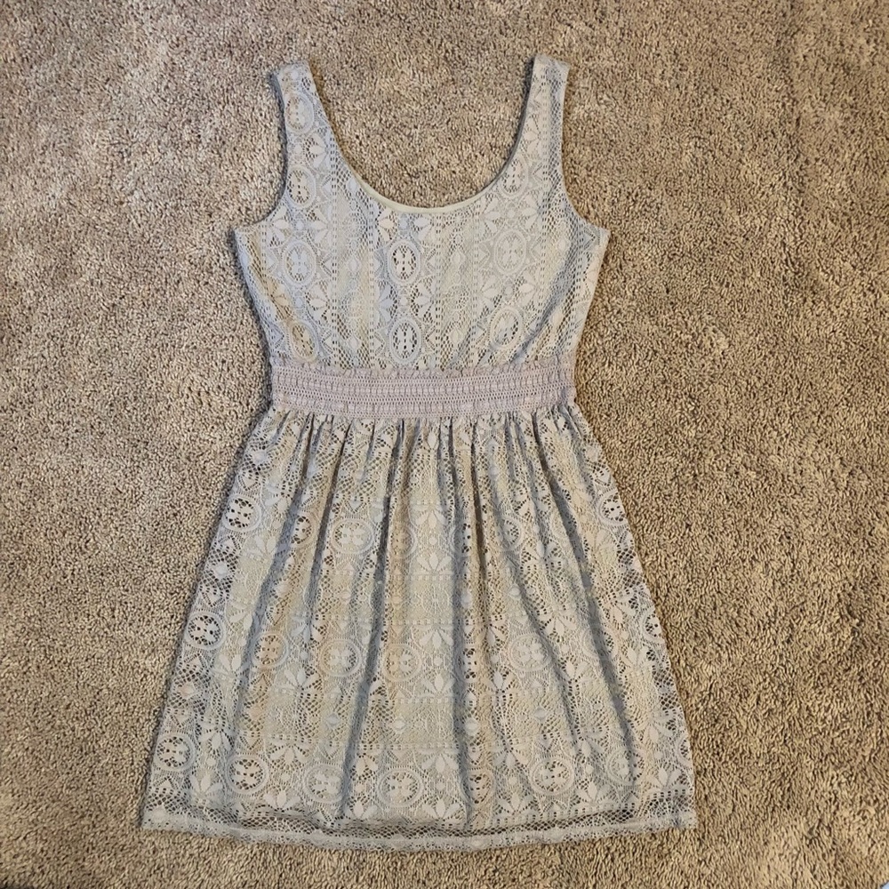 Taupe Brown Lace Dress